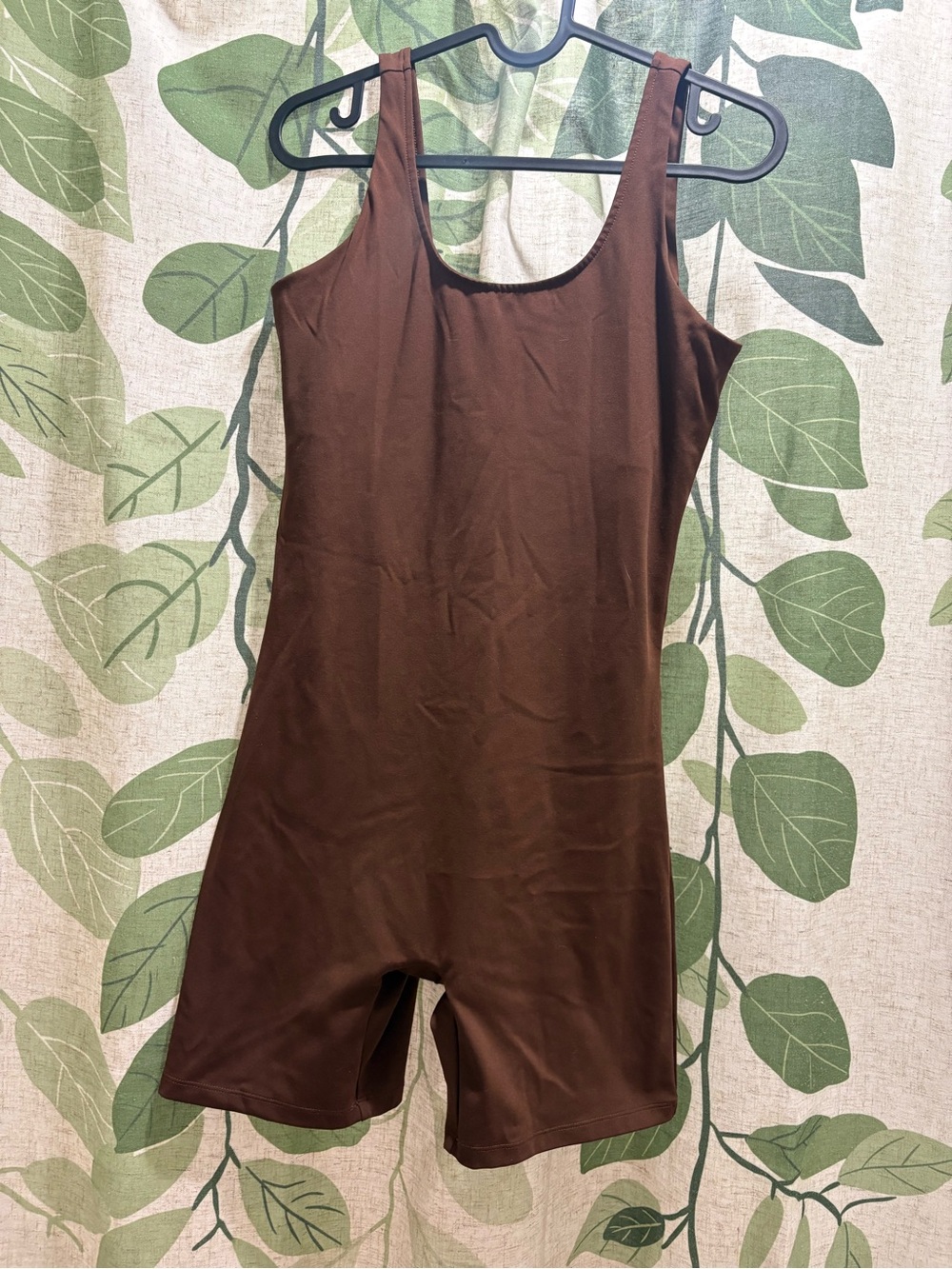 girlfriend collective Brown Stretch Tank Romper